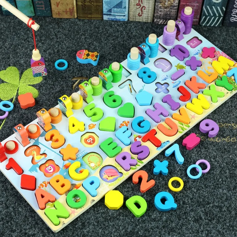 Puzzle géométrique en bois Montessori pour enfants