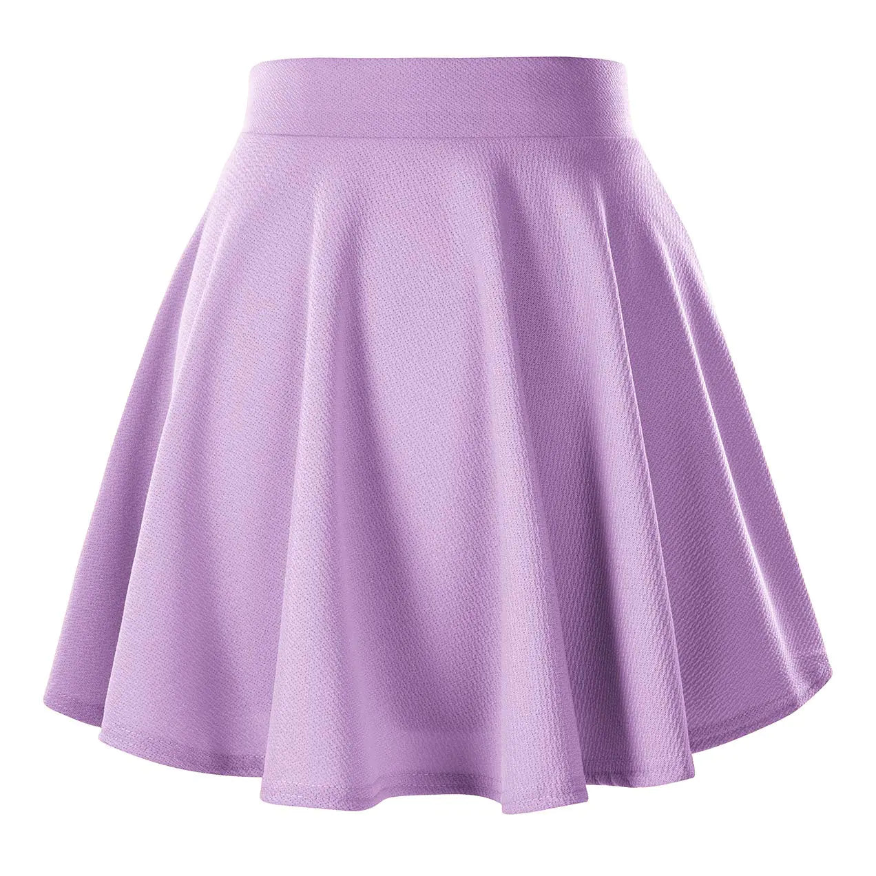 Urban CoCo Women's Basic Versatile Stretchy Flared Casual Mini Skater Skirt Small Lilac