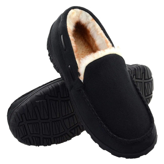 Vonair Men's Moccasin Slippers – Indoor/Outdoor Slip-On Warm House Shoes, Breathable Moccasins for Men - Vivareflex Online