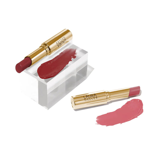 LAURA GELLER Jelly Balm Moisturizing Tinted Lipstick Duo | Hydrating Vitamin E - Semi-Shine Finish - Vivareflex Online