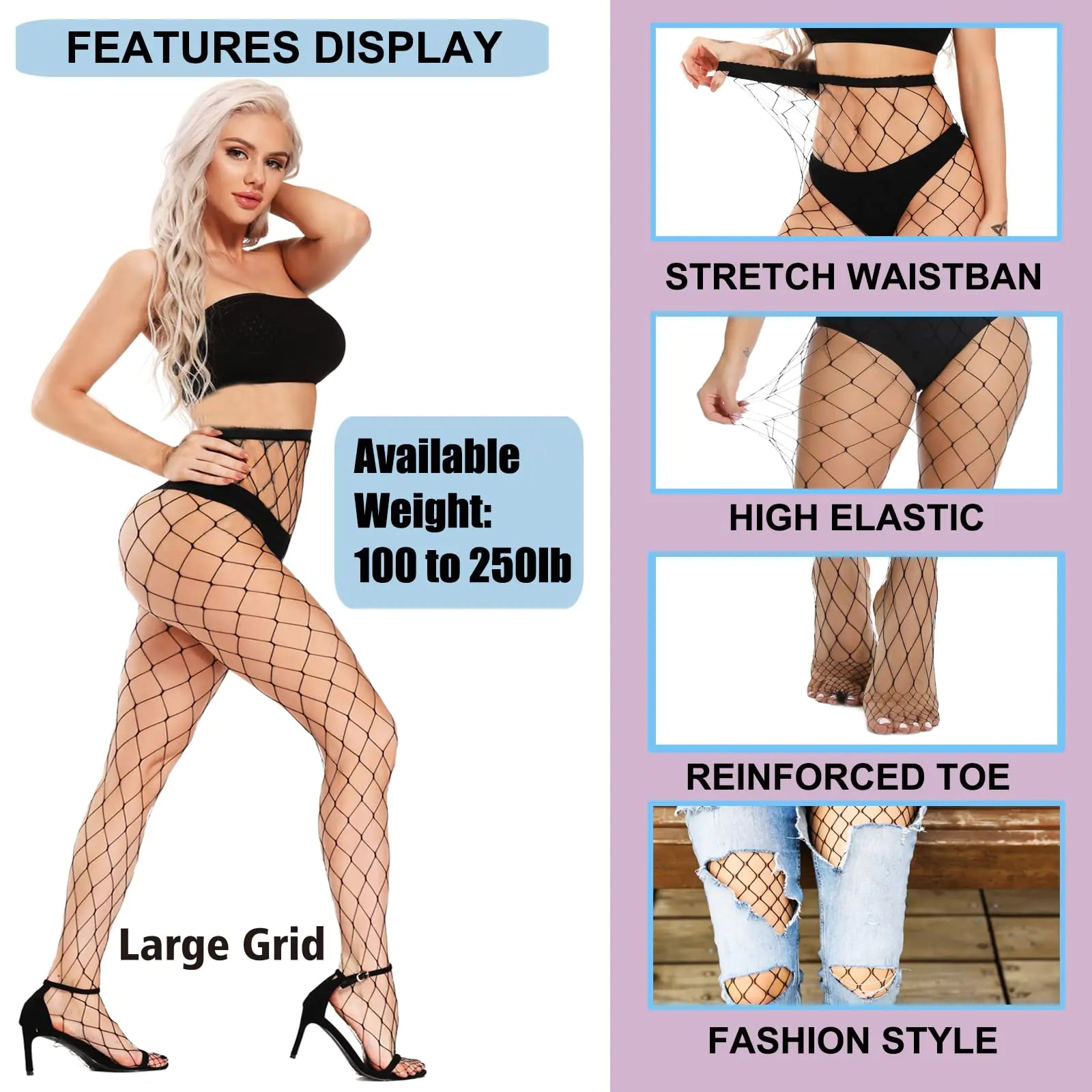 Akiido Sparkle Rhinestone Fishnet Stockings, High Waist Tights for Women, Party Mesh Pantyhose - 2 Pairs - Vivareflex Online