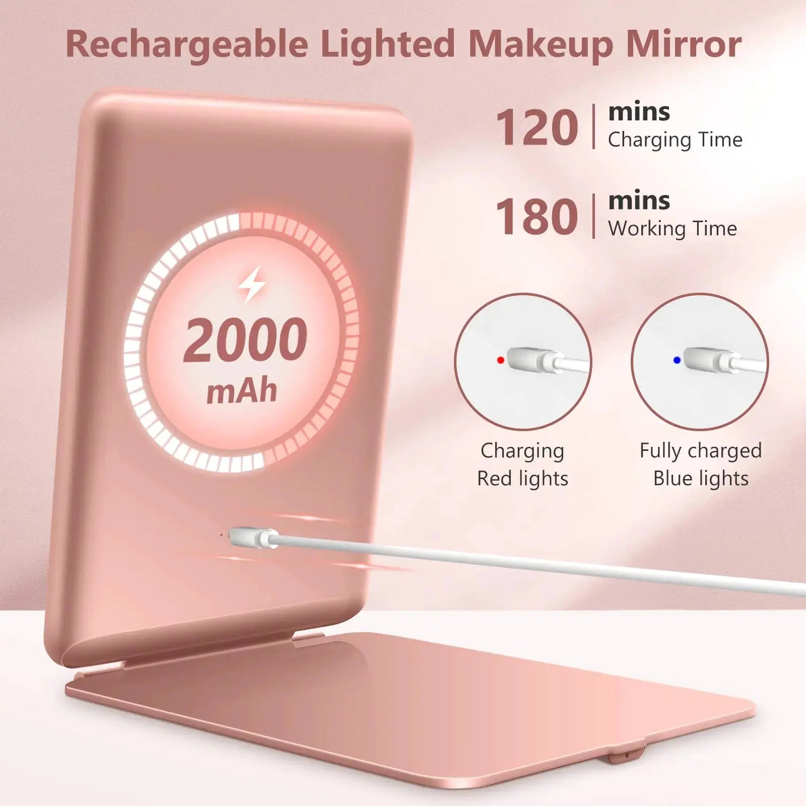 Rechargeable Travel Makeup Mirror, Vanity Mirror with_Vivareflex_Online