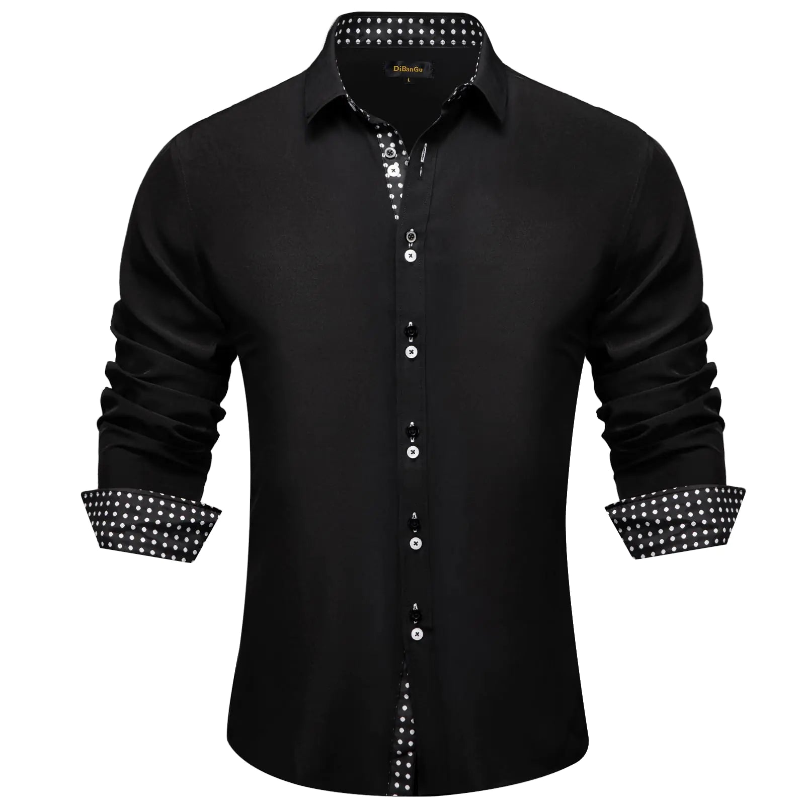 DiBanGu Men's Dress Shirt Long Sleeve Casual Button Down Shirts Regular Fit Inner Contrast Shirt - Vivareflex Online