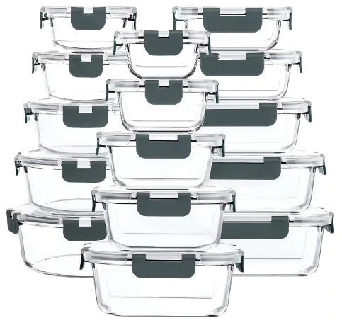 30-Piece Glass Food Storage Set - Vivareflex Online