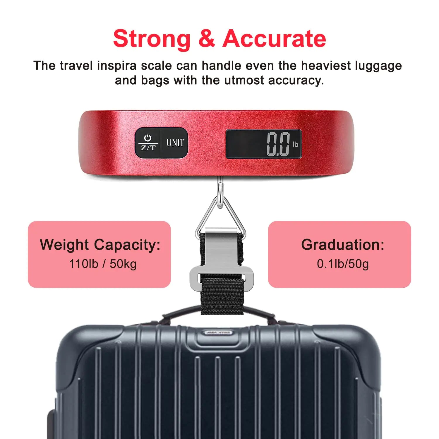 Travel inspira Luggage Scale, Portable Digital Hanging Baggage Scale for Travel - Vivareflex Online