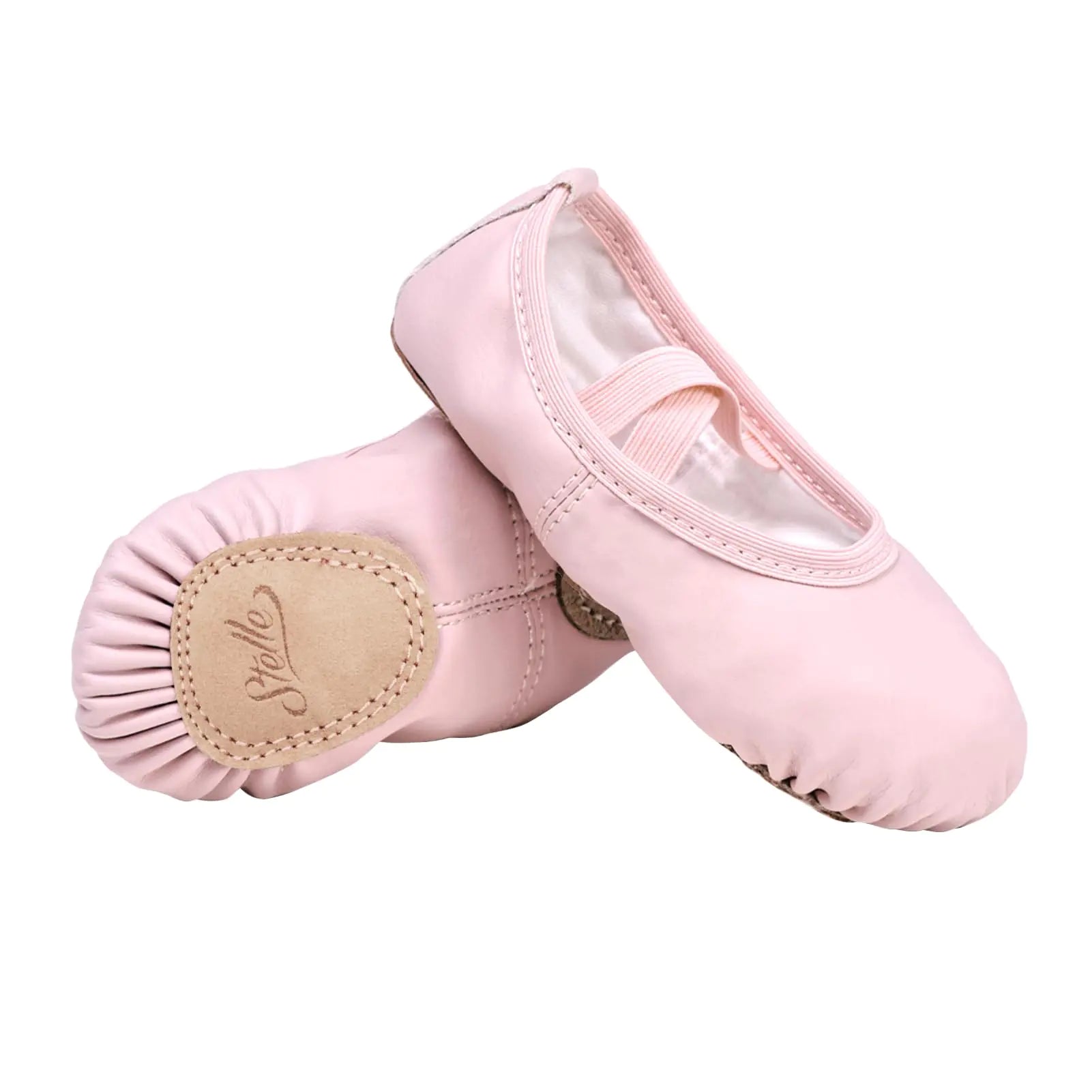 Zapatillas de ballet Stelle para niñas pequeñas, zapatillas de ballet de cuero suave para niños pequeños, niños pequeños y niños grandes, 9, color rosa 