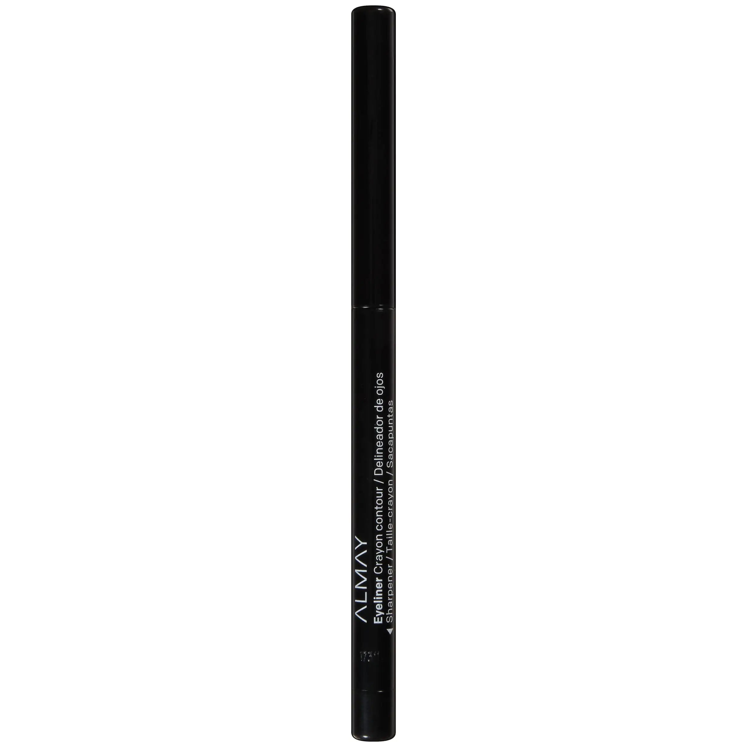 Crayon pour les yeux Almay, hypoallergénique, sans cruauté, sans huile, sans parfum, testé par des ophtalmologistes, longue tenue et résistant à l'eau, avec taille-crayon intégré, 205 noir, 0,01 oz