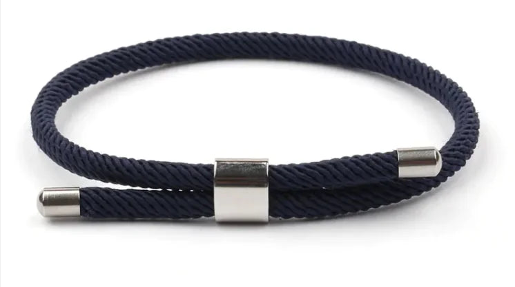 Bracelet en corde rouge et noir avec boucle en acier – Bracelet d'amitié porte-bonheur