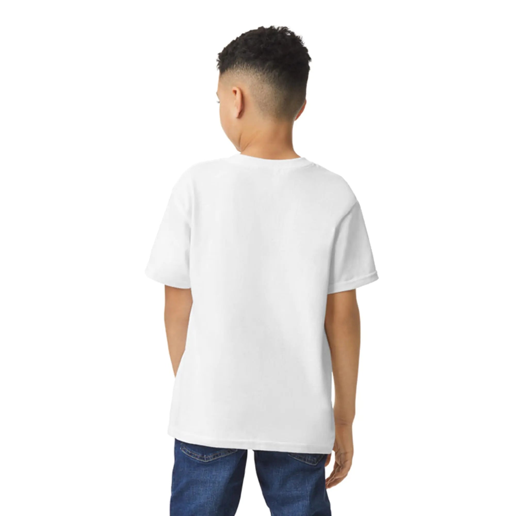 T-shirt en coton épais Gildan Youth, modèle G5000B, lot de 2, taille XL, blanc