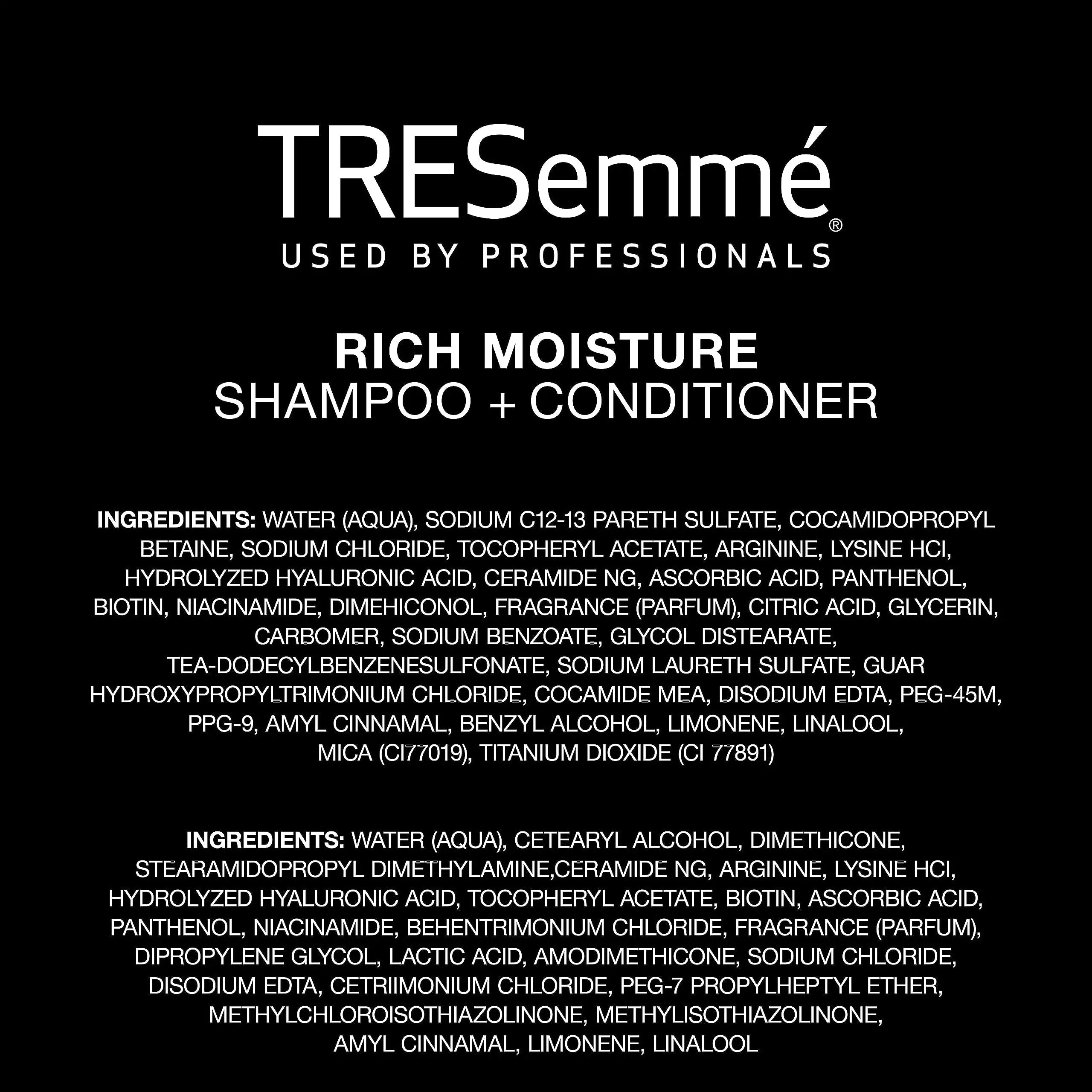 Champú y acondicionador TRESemmé Rich Moisture, paquete de 2 unidades, hidratante rico para cabello seco, formulado con vitamina E y biotina, 28 oz 