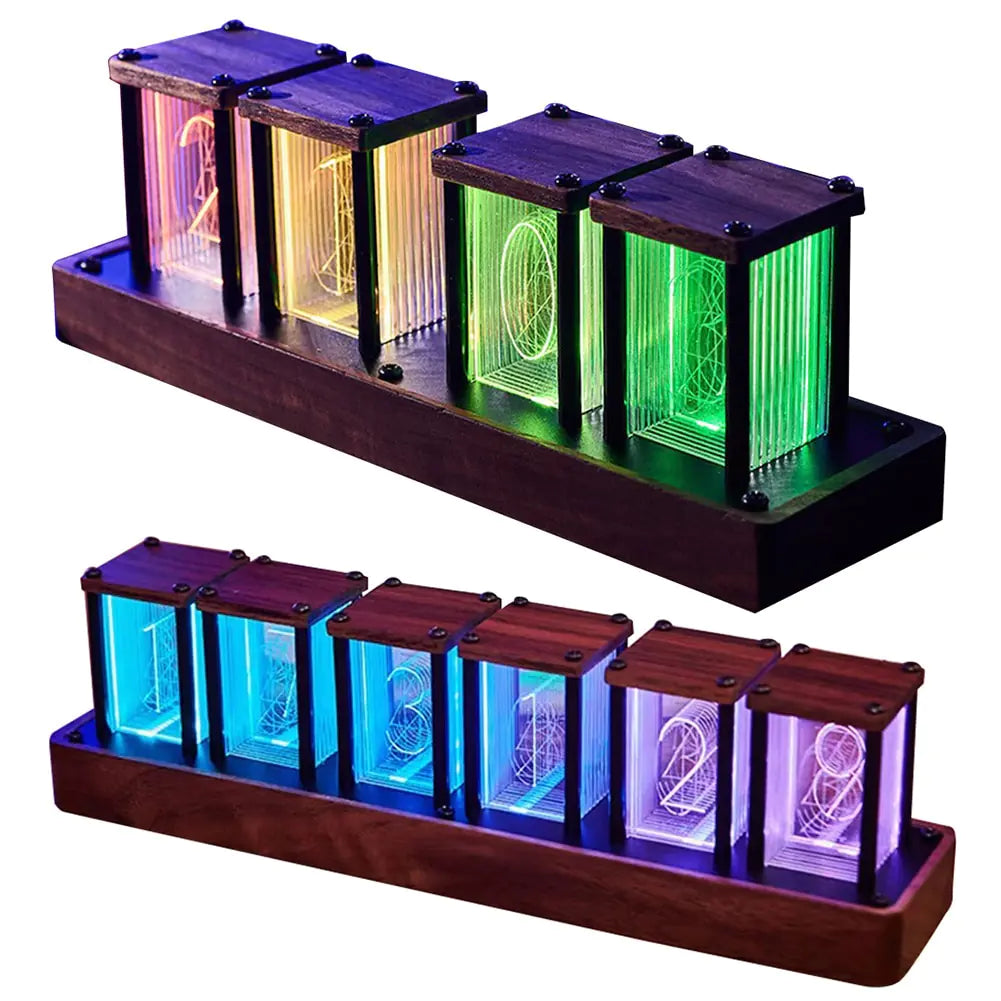 WiFi RGB Nixie Glow Tube Clock LED Digital Table Ornament - Vivareflex Online