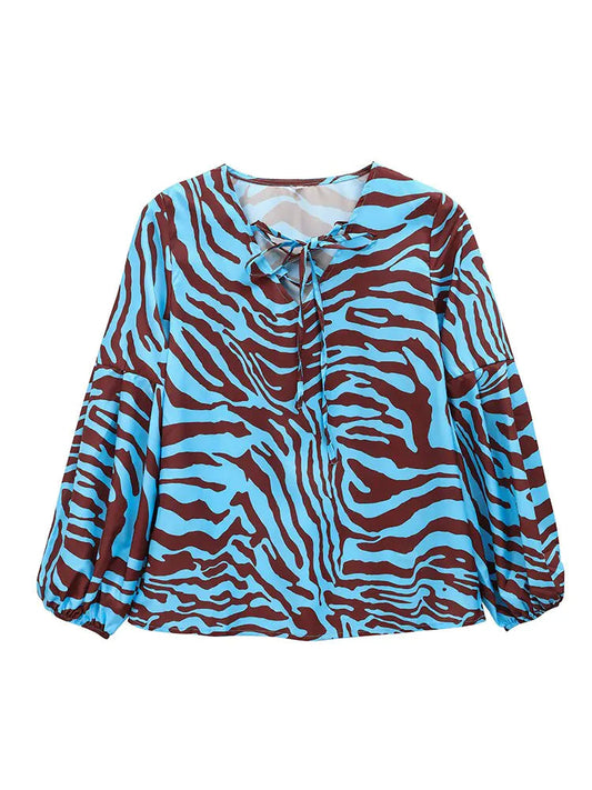 Safari Chic V-neck Blouse Vivareflex Online