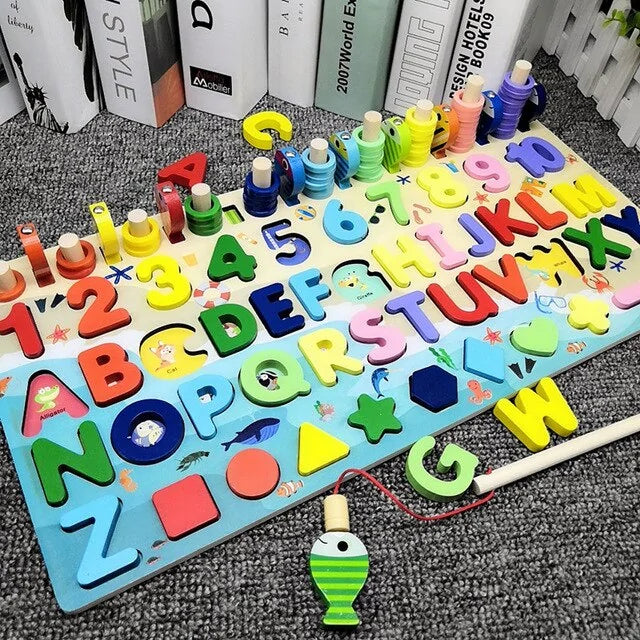 Puzzle géométrique en bois Montessori pour enfants