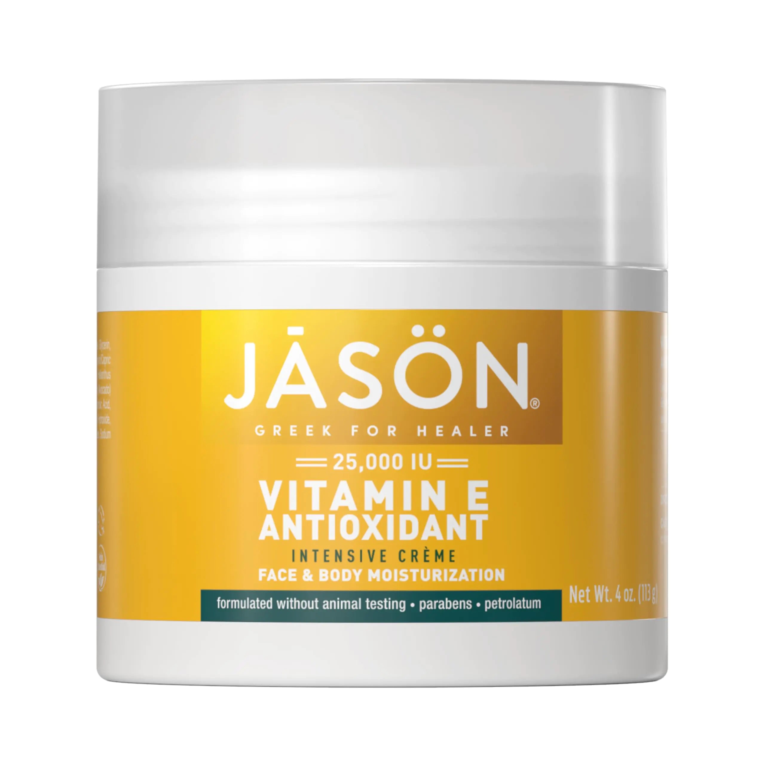 Crème hydratante intensive JASON Vitamine E 25 000 UI, pour le visage et le corps, 4 onces liquides 25 000 UI