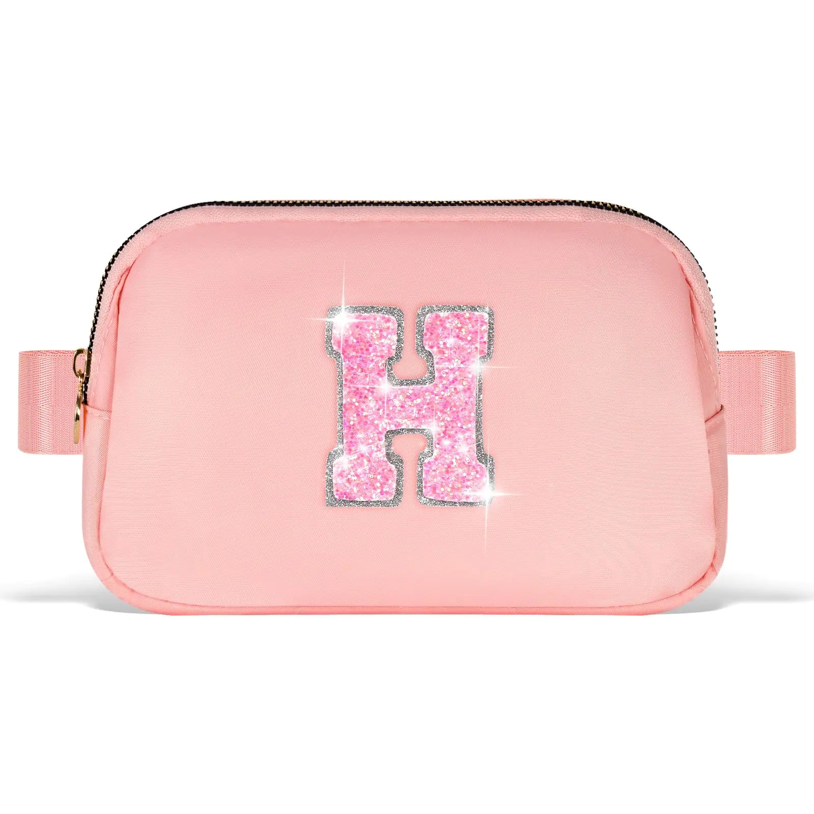 Trendy Monogrammed Crossbody & Waist Bag – Peach, Initial H - Vivareflex Online