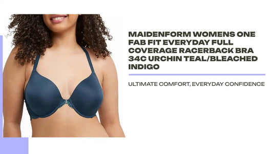 Maidenform Womens One Fab Fit Everyday Full Coverage Racerback Bra 34C Urchin Teal/Bleached Indigo by@Outfy