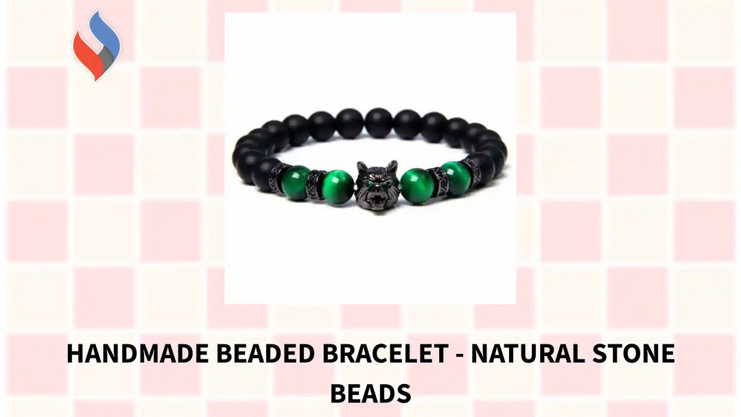 Handmade Beaded Bracelet - Natural Stone Beads by@Outfy