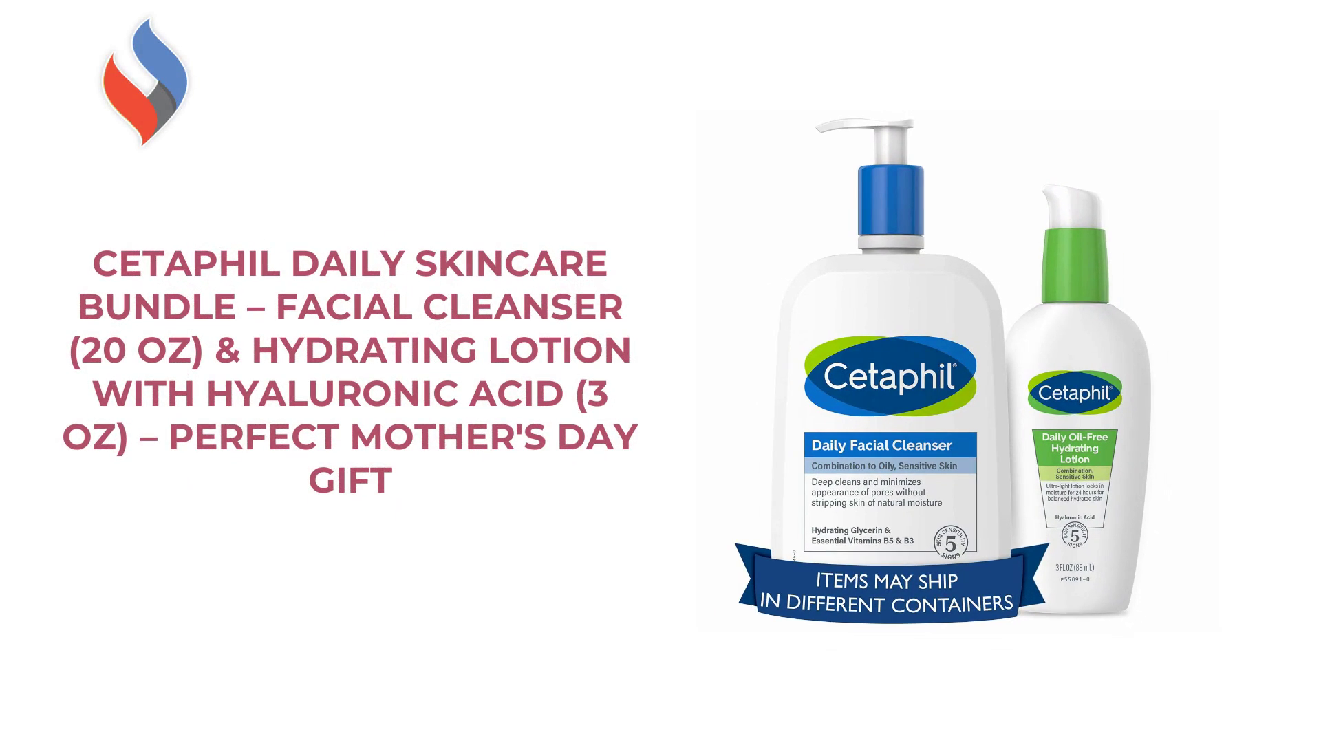 Cetaphil Daily Skincare Bundle – Facial Cleanser (20 oz) & Hydrating Lotion with Hyaluronic Acid (3 oz) – Perfect Mother's Day Gift by@Outfy