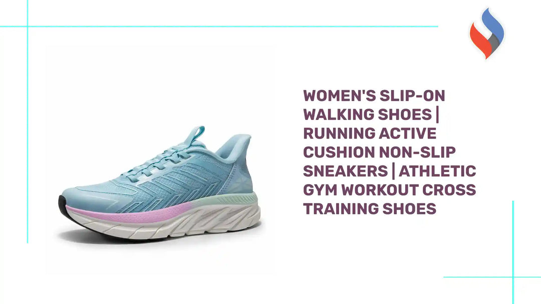 Women&#039;s Slip-On Walking Shoes | Running Active Cushion Non-Slip Sneakers | Athletic Gym Workout Cross Training Shoes by@Outfy