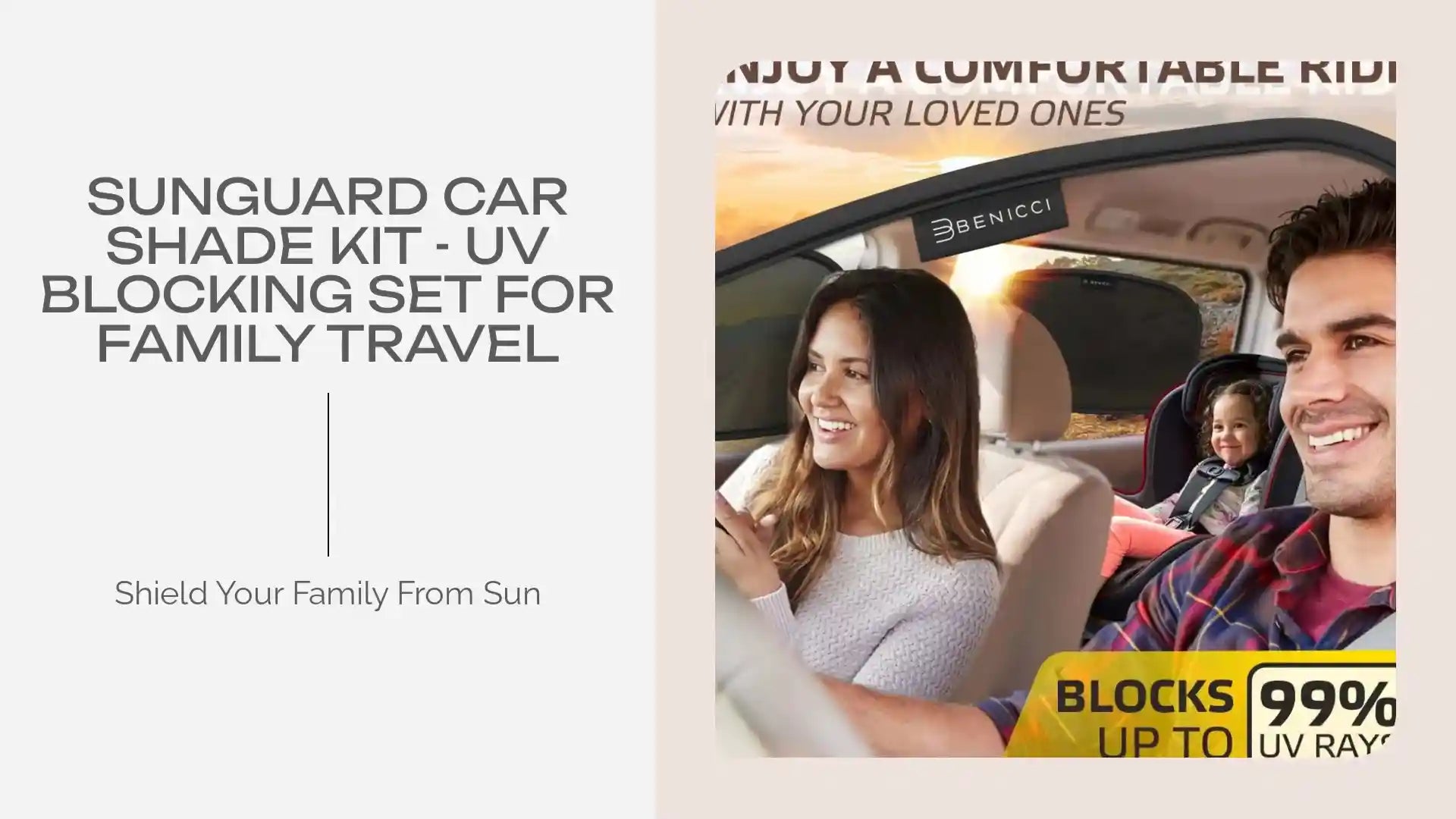 SunGuard Car Shade Kit - UV Blocking Set for Family Travel by@Outfy