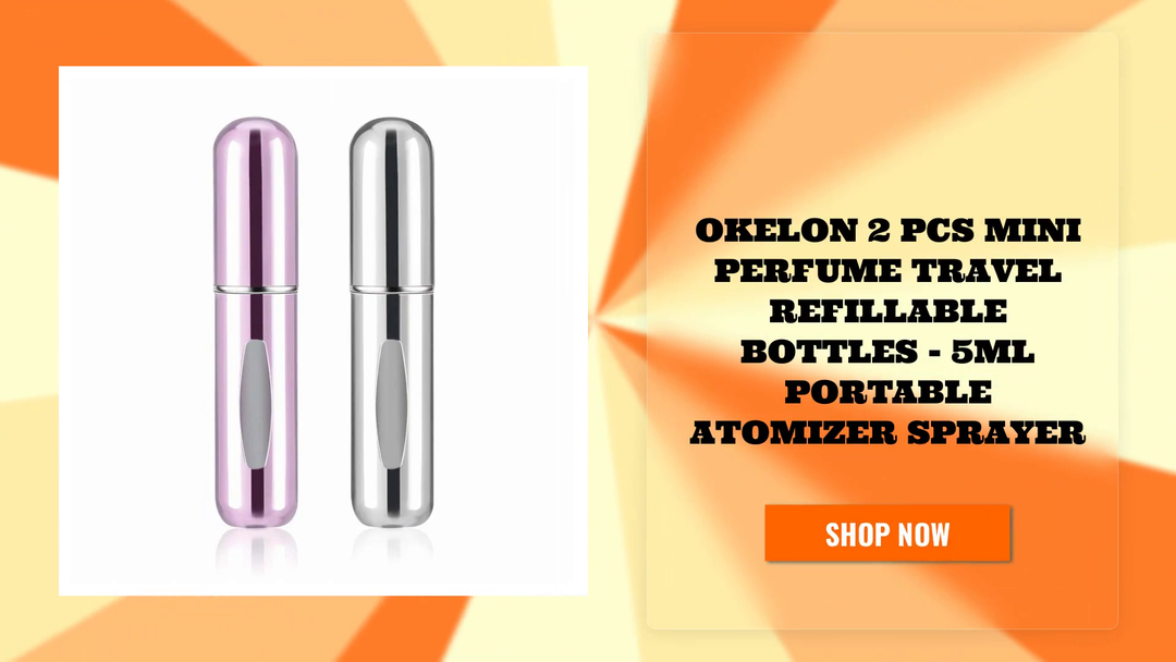 Okelon 2 pcs Mini Perfume Travel Refillable Bottles - 5ml Portable Atomizer Sprayer by@Outfy