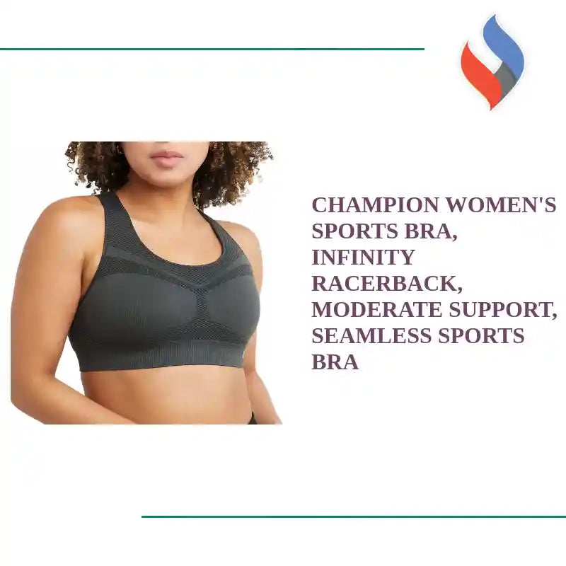 Champion Women's Sports Bra, Infinity Racerback, Moderate Support, Seamless Sports Bra by@Outfy