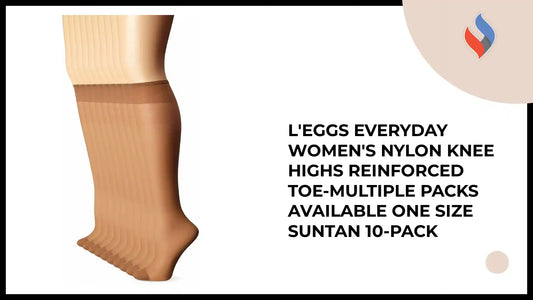 L&#039;eggs Everyday Women&#039;s Nylon Knee Highs Reinforced Toe-Multiple Packs Available One Size Suntan 10-pack by@Outfy