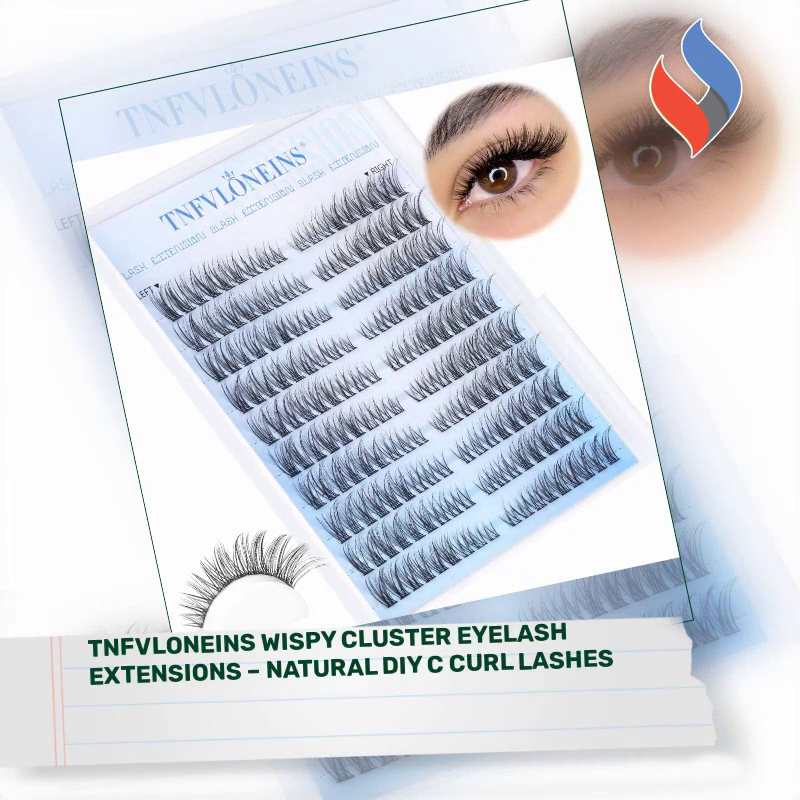 TNFVLONEINS Wispy Cluster Eyelash Extensions – Natural DIY C Curl Lashes by@Outfy