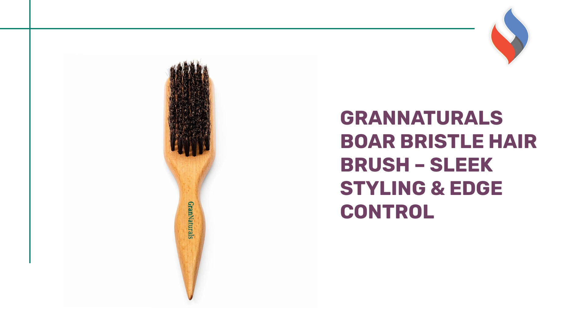 GranNaturals Boar Bristle Hair Brush – Sleek Styling & Edge Control by@Outfy