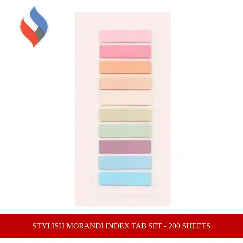 Stylish Morandi Index Tab Set - 200 Sheets by@Outfy