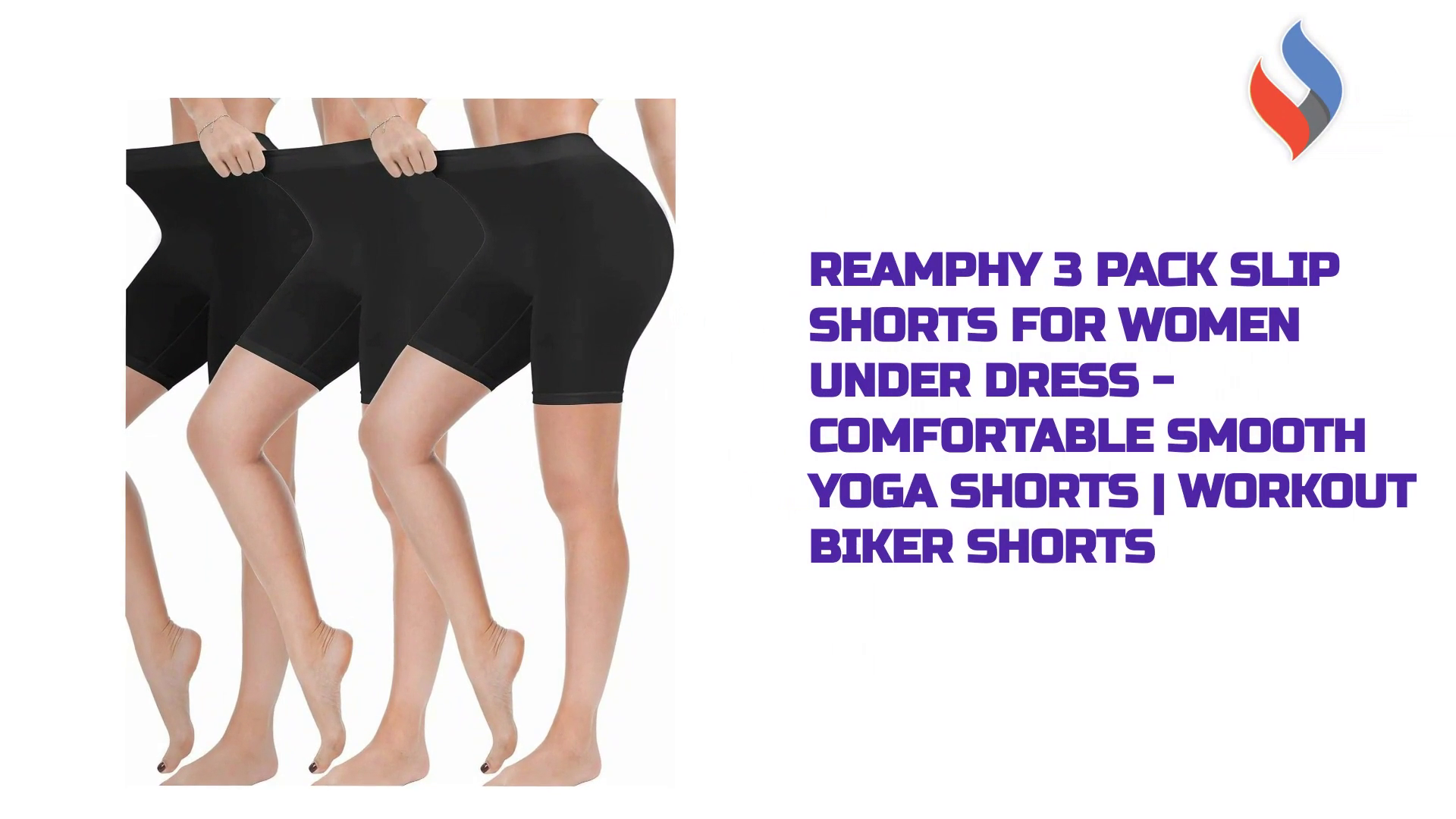 Reamphy 3 Pack Slip Shorts for Women Under Dress - Comfortable Smooth Yoga Shorts | Workout Biker Shorts by@Outfy