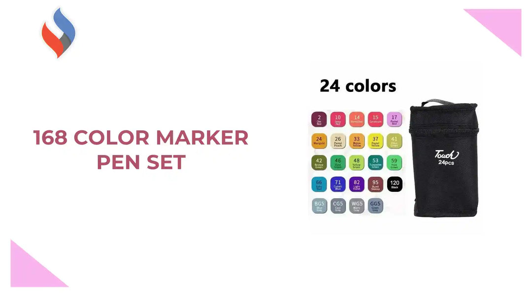 168 Color Marker Pen Set by@Outfy