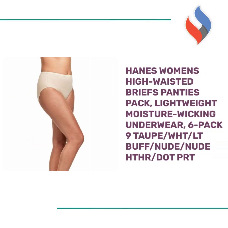 Hanes womens High-waisted Briefs Panties Pack, Lightweight Moisture-wicking Underwear, 6-pack 9 Taupe/Wht/Lt Buff/Nude/Nude Hthr/Dot Prt by@Outfy