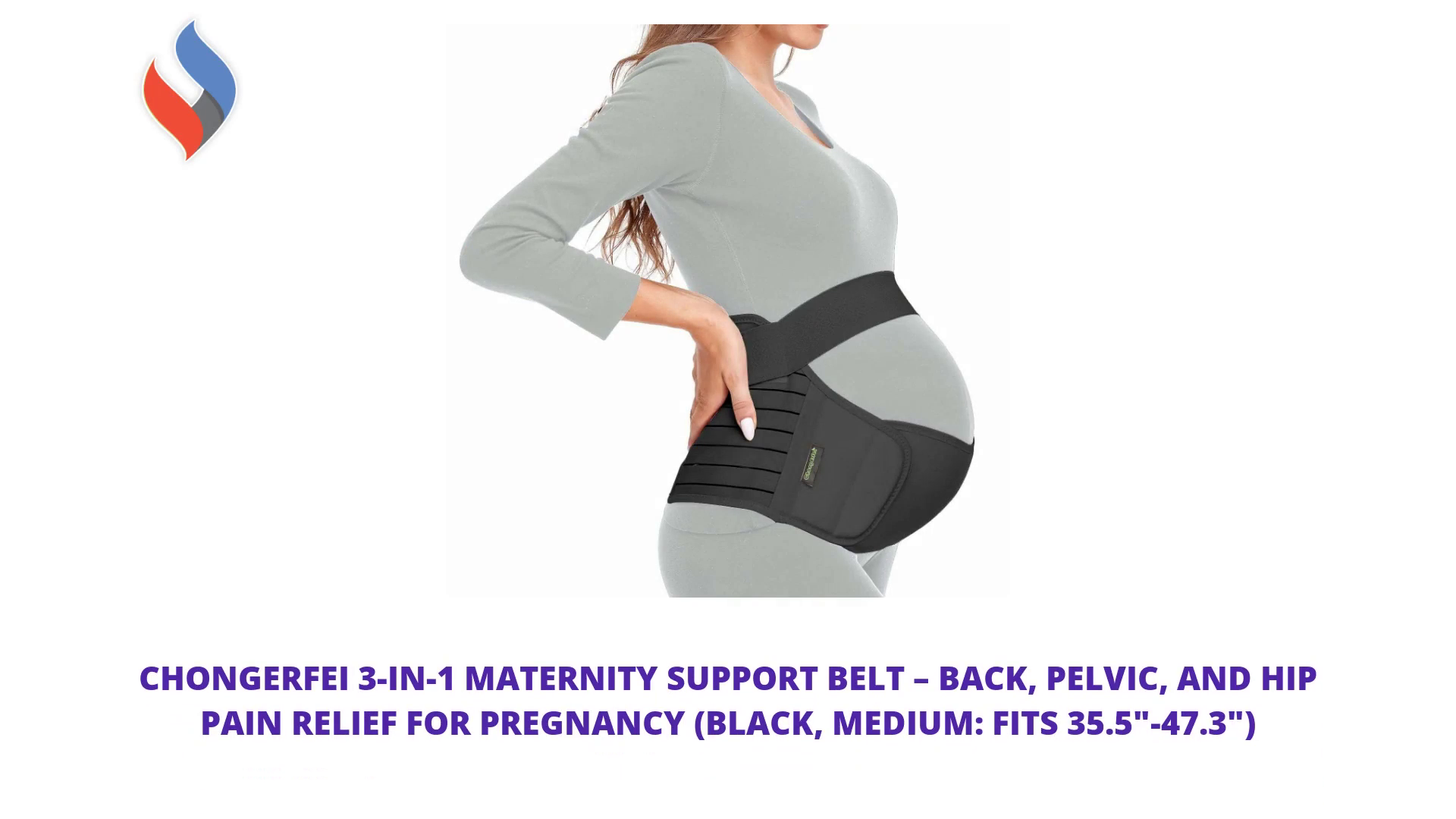 ChongErfei 3-in-1 Maternity Support Belt – Back, Pelvic, and Hip Pain Relief for Pregnancy (Black, Medium: Fits 35.5"-47.3") by@Outfy