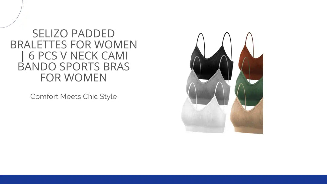 Selizo Padded Bralettes for Women | 6 Pcs V Neck Cami Bando Sports Bras for Women by@Outfy
