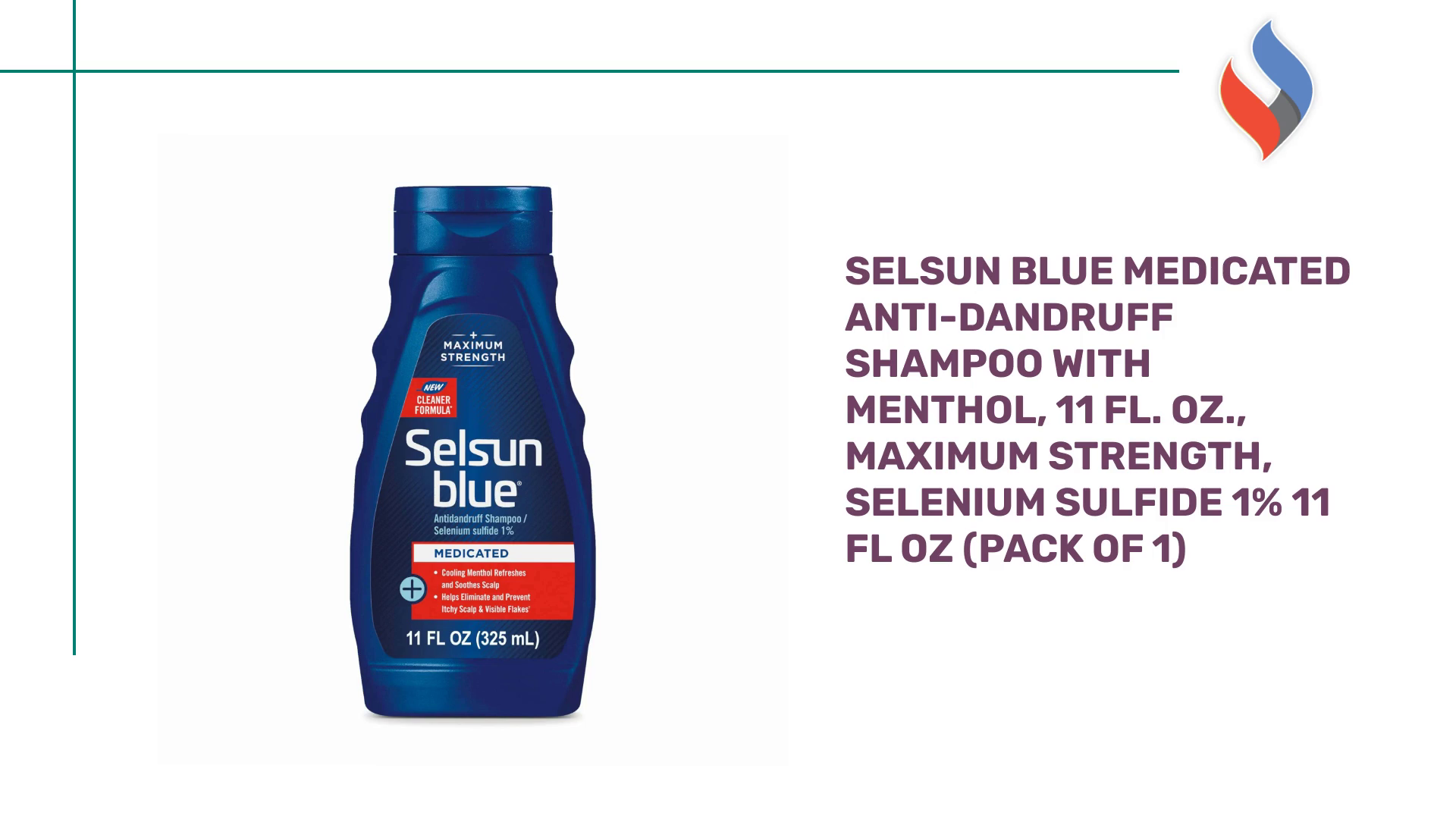 Selsun Blue Medicated Anti-dandruff Shampoo with Menthol, 11 fl. oz., Maximum Strength, Selenium Sulfide 1% 11 Fl Oz (Pack of 1) by@Outfy