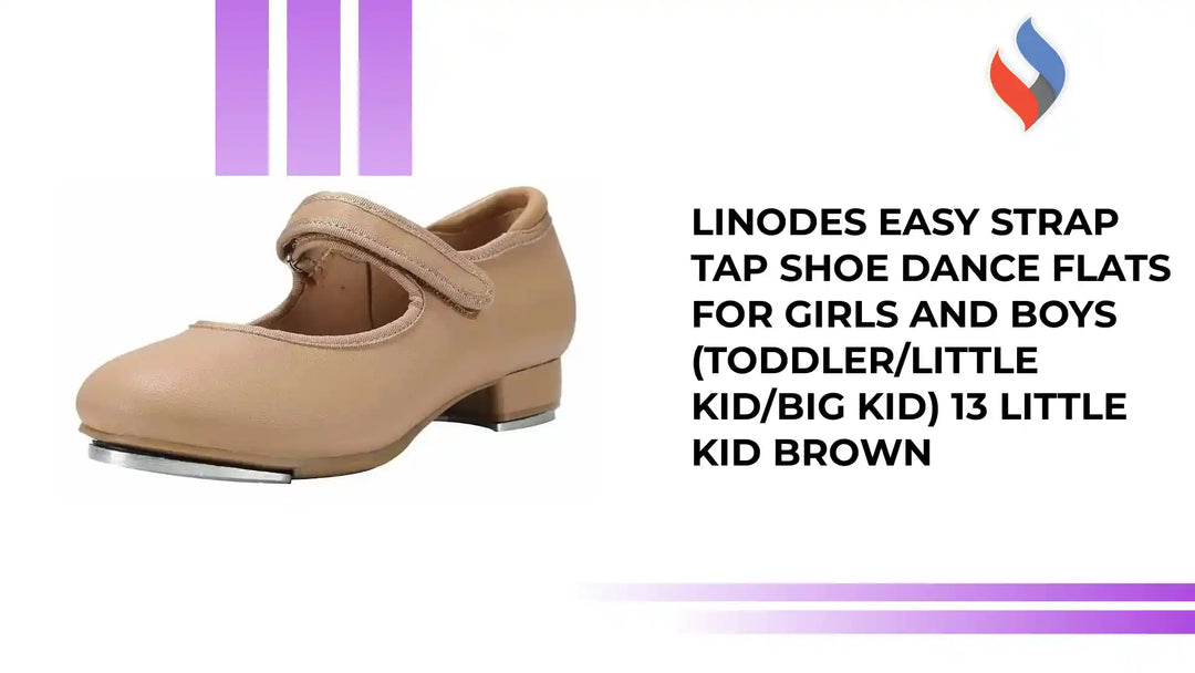Linodes Easy Strap Tap Shoe Dance Flats for Girls and Boys (Toddler/Little Kid/Big Kid) 13 Little Kid Brown by@Outfy