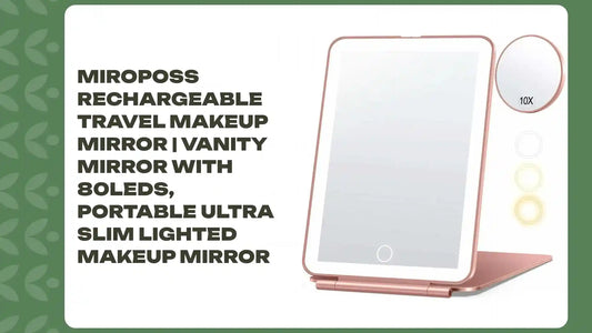miroposs Rechargeable Travel Makeup Mirror | Vanity Mirror with 80LEDs, Portable Ultra Slim Lighted Makeup Mirror by@Outfy