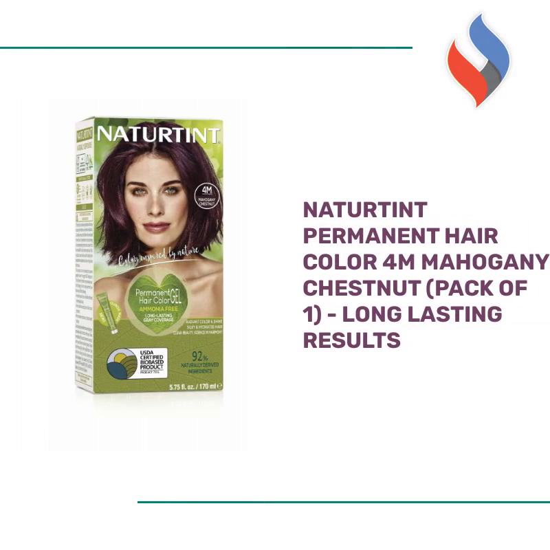 Naturtint Permanent Hair Color 4M Mahogany Chestnut (Pack of 1) - Long Lasting Results by@Outfy