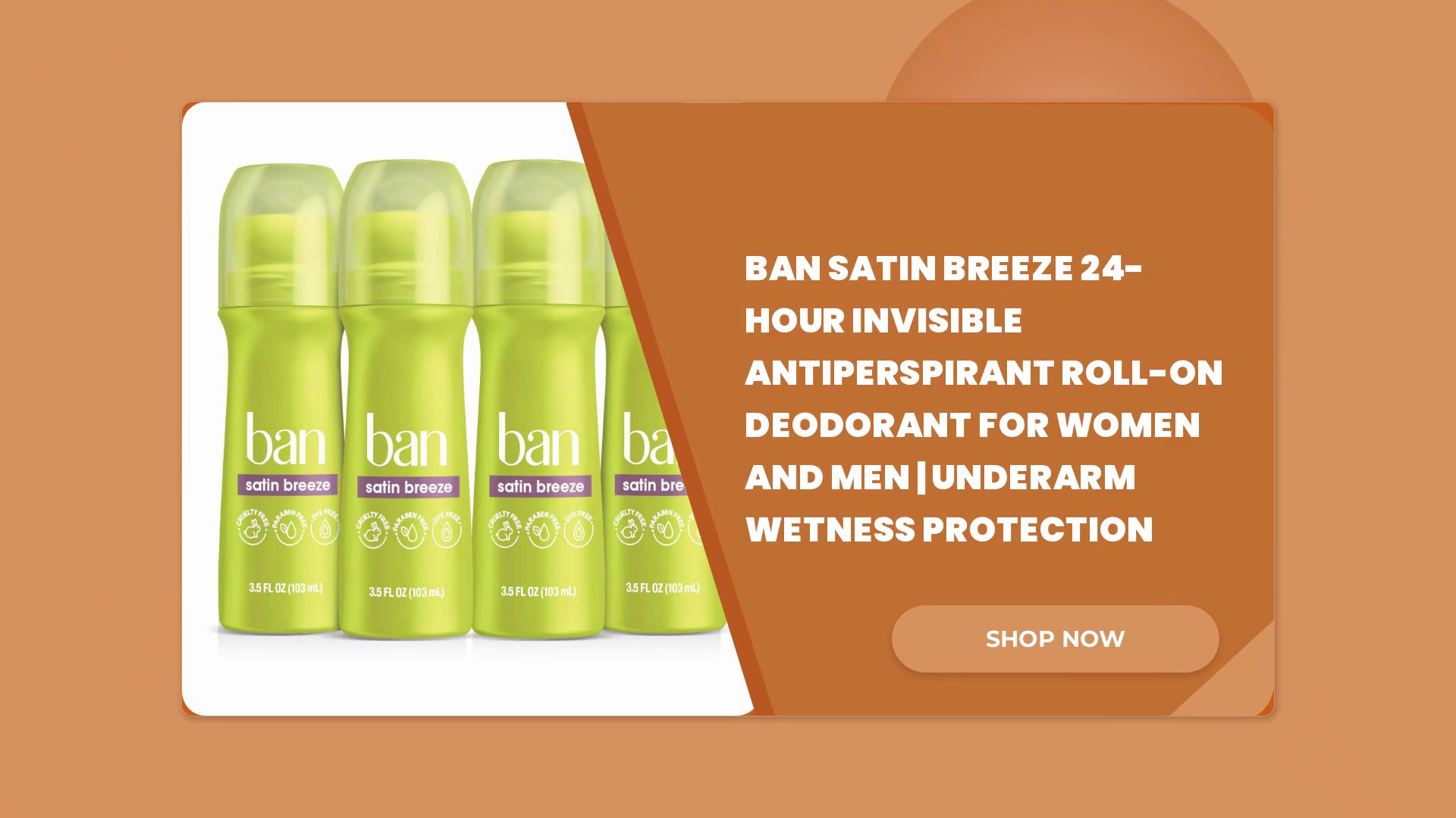 Ban Satin Breeze 24-hour Invisible Antiperspirant Roll-on Deodorant for Women and Men | Underarm Wetness Protection by@Outfy