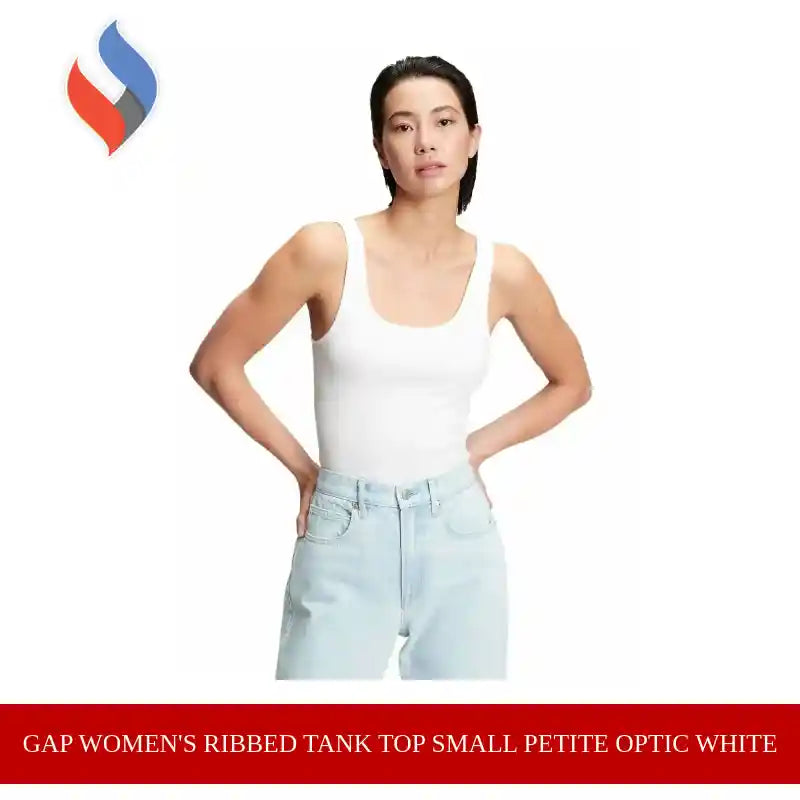 GAP Women's Ribbed Tank Top Small Petite Optic White by@Outfy