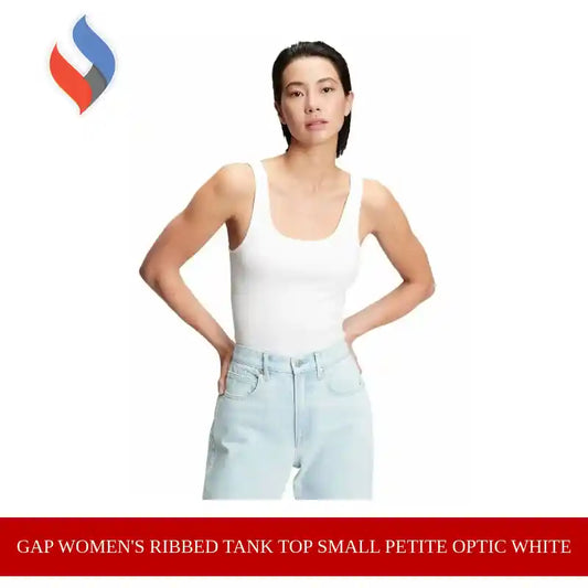 GAP Women&#039;s Ribbed Tank Top Small Petite Optic White by@Outfy