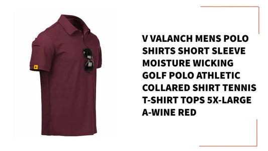 V VALANCH Mens Polo Shirts Short Sleeve Moisture Wicking Golf Polo Athletic Collared Shirt Tennis T-Shirt Tops 5X-Large A-wine Red by@Outfy