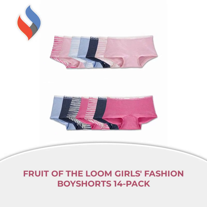 Fruit of the Loom Girls' Fashion Boyshorts 14-Pack by@Outfy