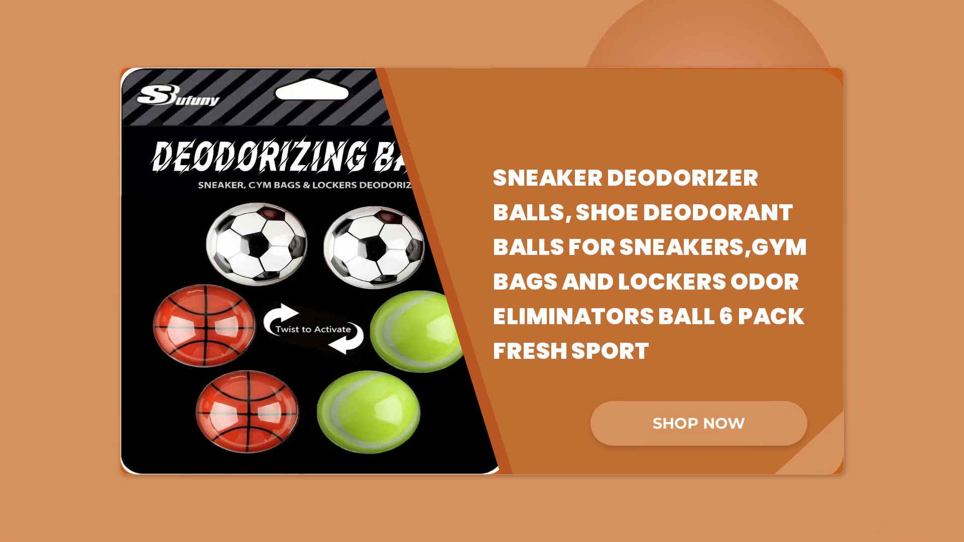 Sneaker Deodorizer Balls, Shoe Deodorant Balls for Sneakers,Gym Bags and Lockers Odor Eliminators Ball 6 Pack Fresh Sport by@Outfy