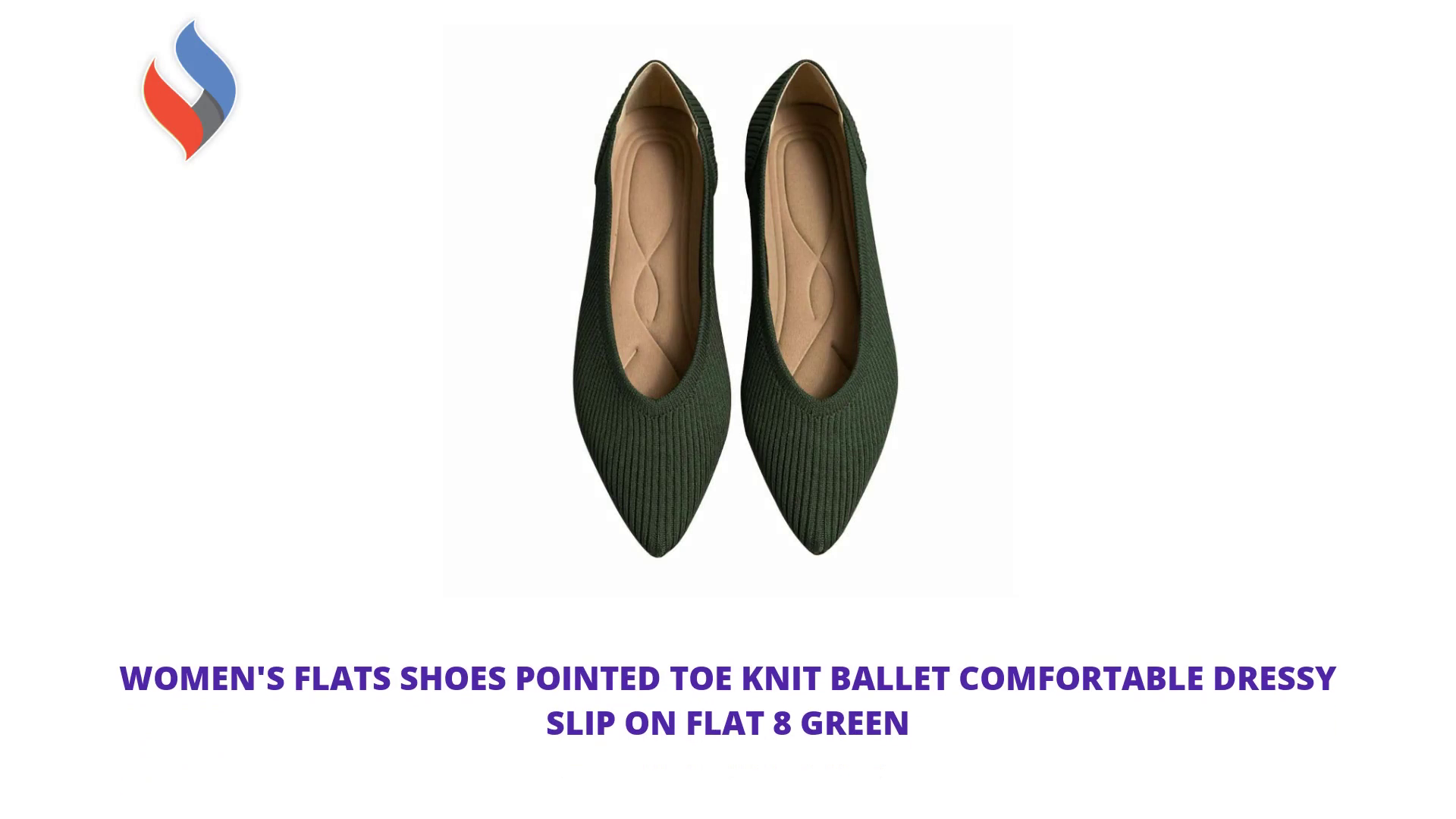 Women's Flats Shoes Pointed Toe Knit Ballet Comfortable Dressy Slip On Flat 8 Green by@Outfy