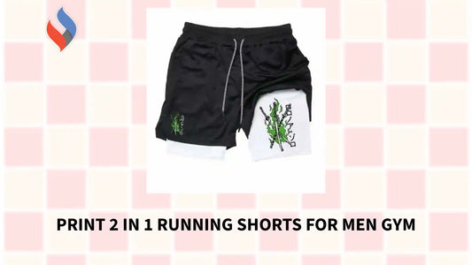 Print 2 in 1 Running Shorts for Men Gym by@Outfy