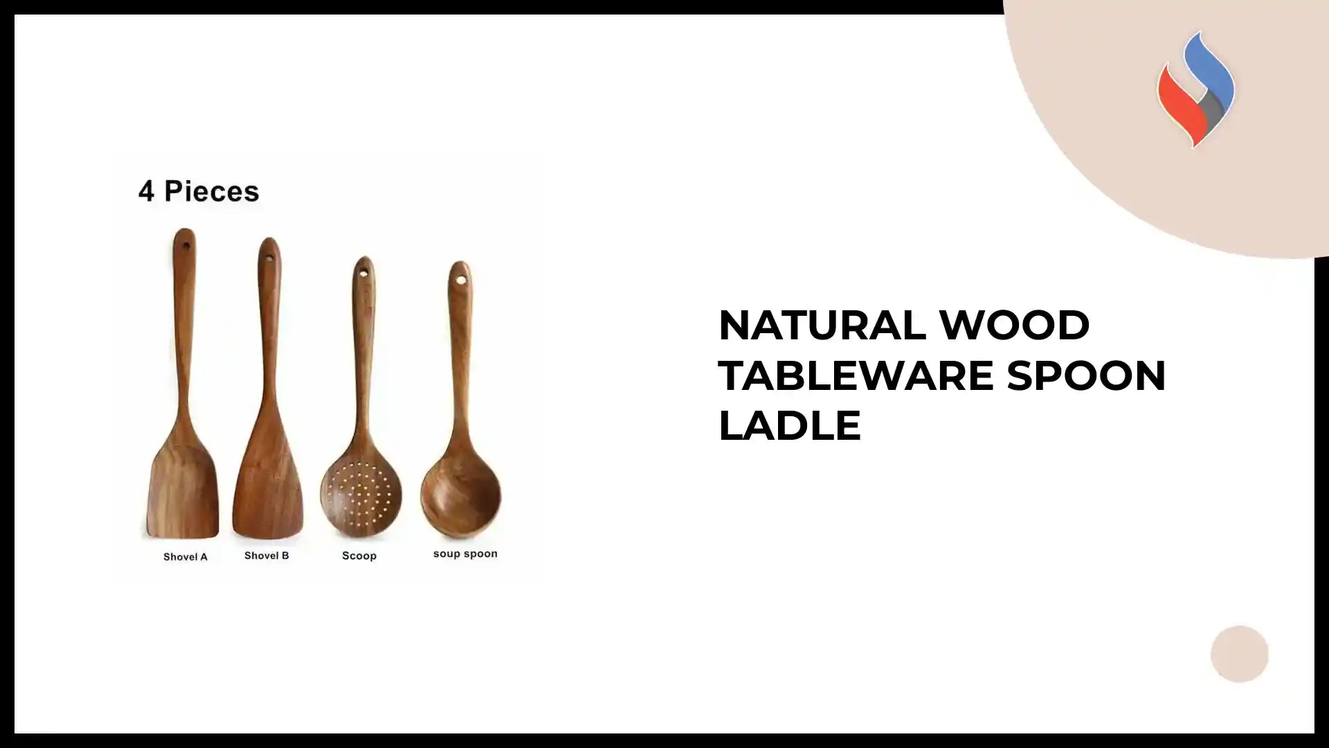 Natural Wood Tableware Spoon Ladle by@Outfy