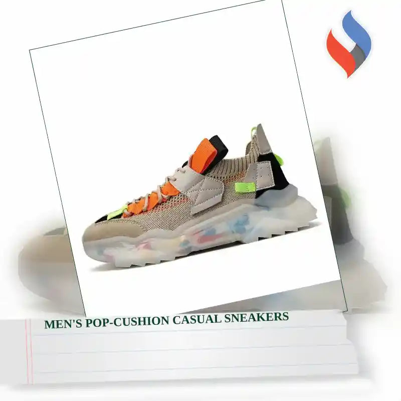 Men's Pop-Cushion Casual Sneakers by@Outfy