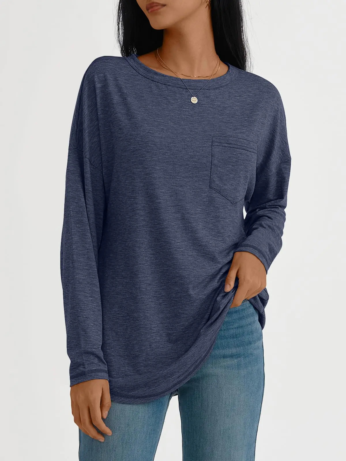 AUTOMET Womens Tops Long Sleeve Shirts Casual Basic Crewneck Oversized Tee Loose Fit - Vivareflex Online